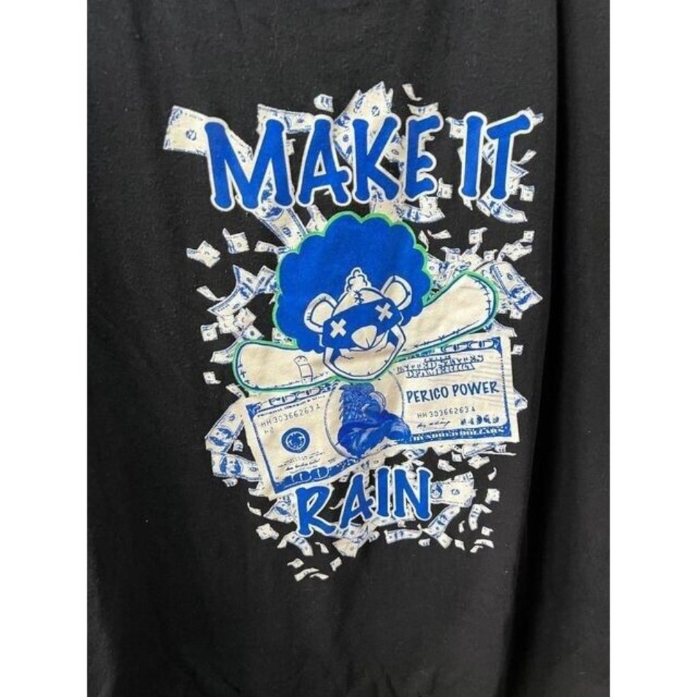 Make It Rain Shirt Perico Power Adult 2XL Black Short Sleeve Pullover‎ Tee Mens - Picture 4 of 9